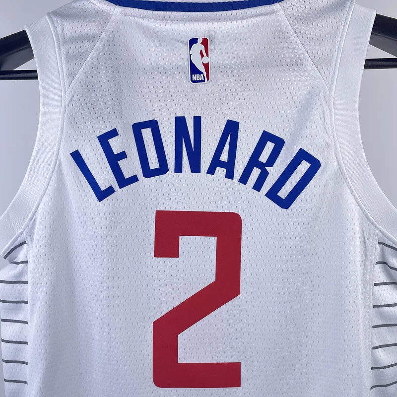 Youth kids Basketball Jersey Los Angeles Clippers White #2 LEONARD