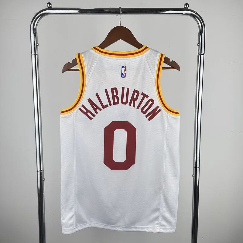 2020 Indiana Pacers Basketball Jersey Retro White #0 HALIBURTON