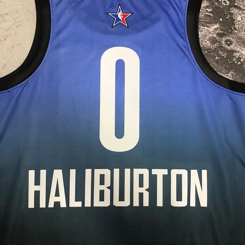 2023 Indiana Pacers Basketball Jersey All-Star Blue #0 HALIBURTON