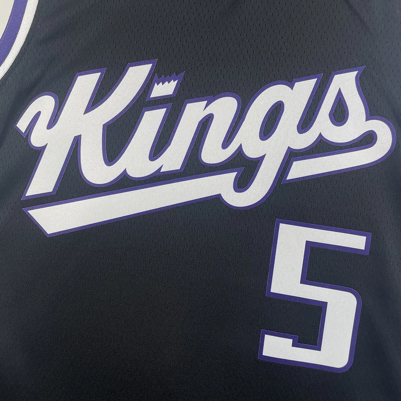 2024 Sacramento Kings Basketball Jersey Aawy Black #5 FOX