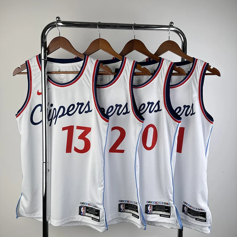 2025 Season  NBA Los Angeles Clippers Basketball jersey   Home   White  #1    HARDEN