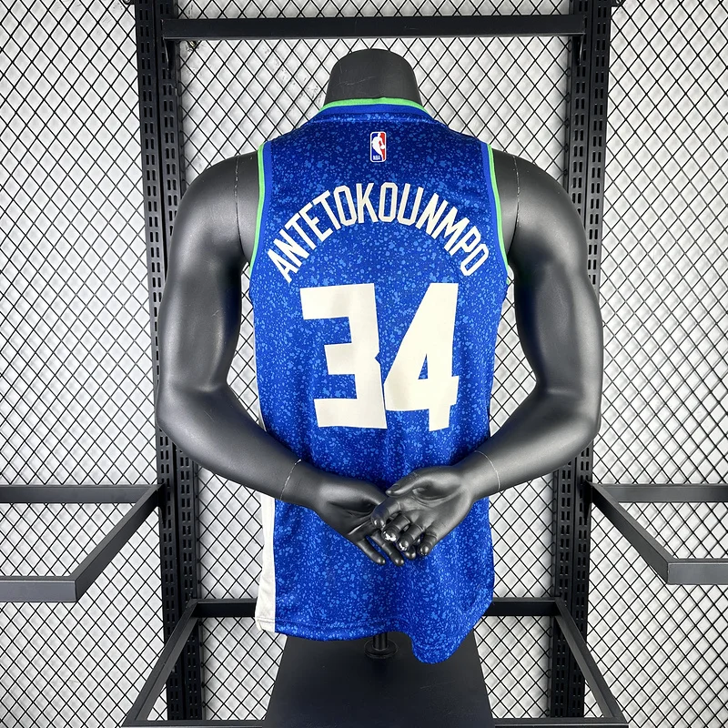 2024 Season NBA Milwaukee Bucks Basketball jersey city version #34 Antetokounmpo