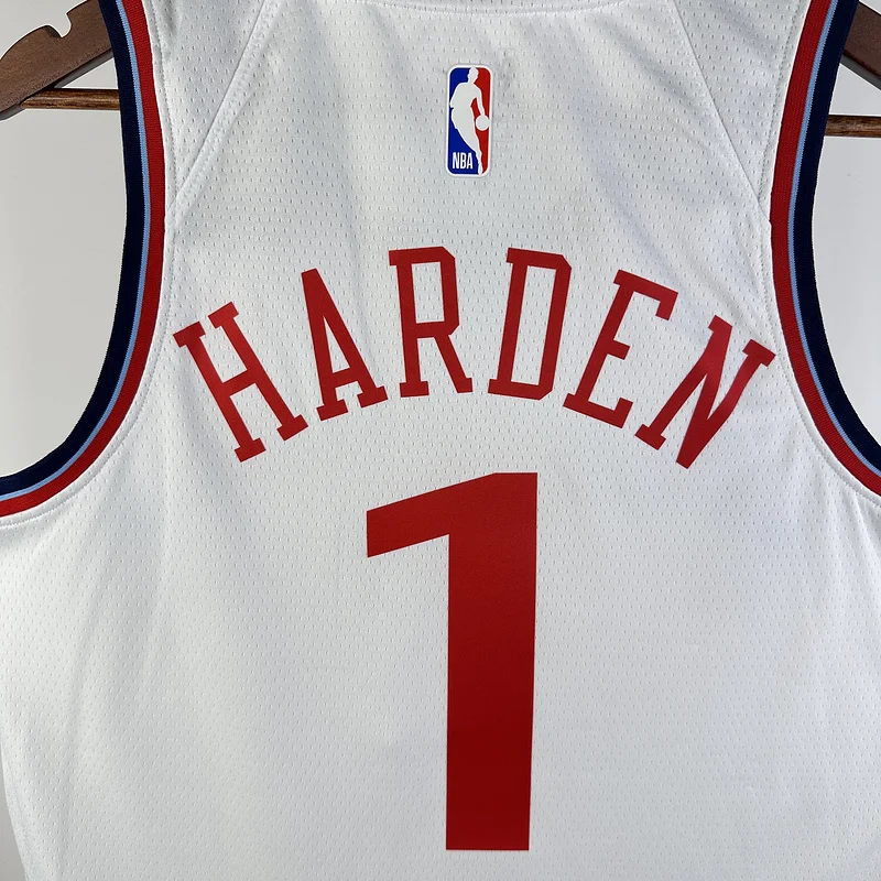 2025 Season  NBA Los Angeles Clippers Basketball jersey   Home   White  #1    HARDEN