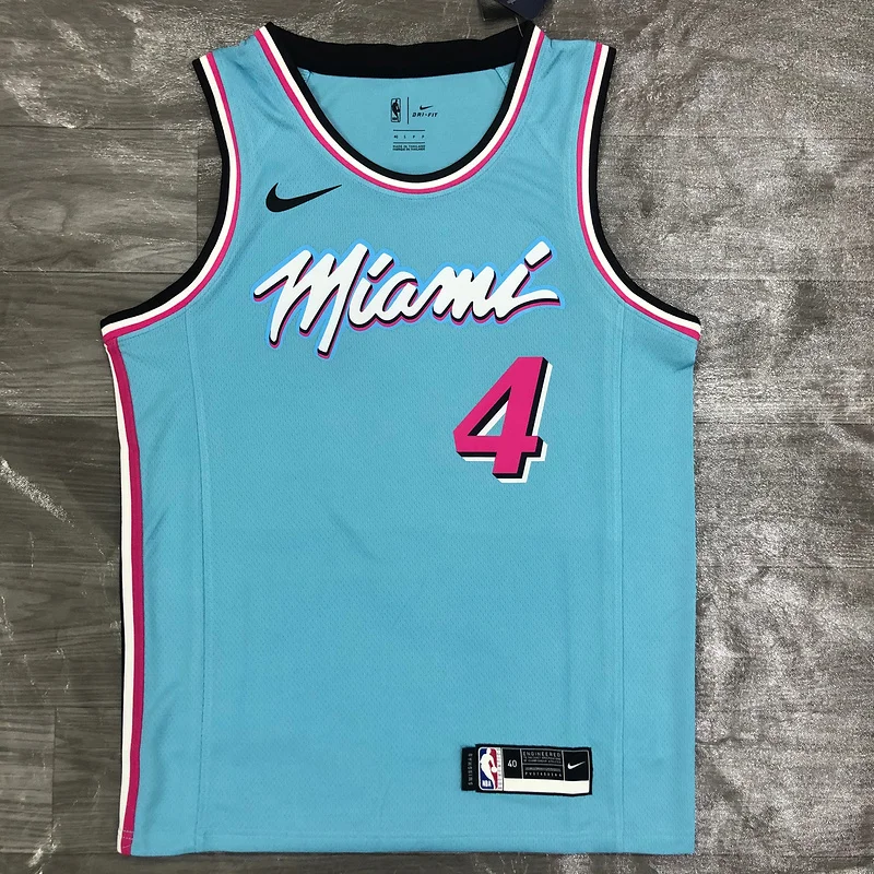 NBA Miami Heat basketball jersey round neck Blue #4 OLADIPO