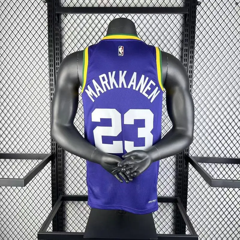 2024 Utah Jazz Basketball Jersey Retro #23 MARKKANEN