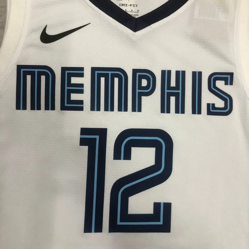 2023 Season NBA Memphis Grizzlies Basketball Jersey White #12 MORANT