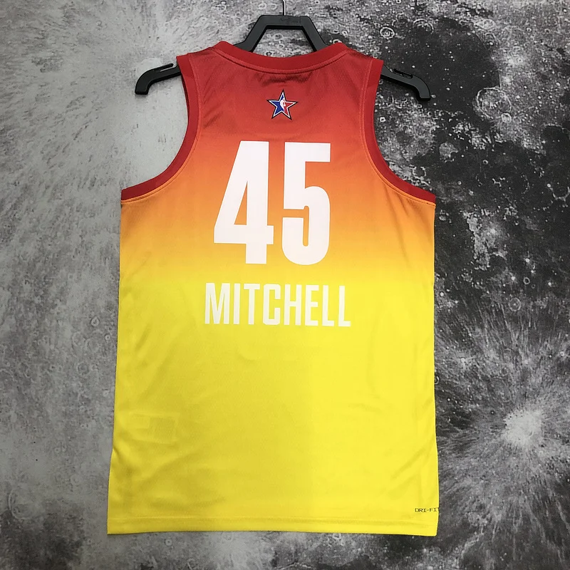 2023 All-Star Cleveland Cavaliers Basketball Jersey Yellow #45 MITCHELL