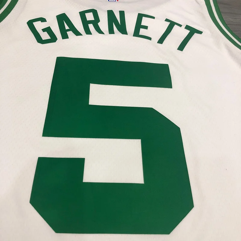 NBA Boston Celtics Basketball Jersey Retro White #5 GARNETT