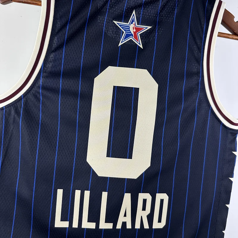 2024 Season Milwaukee Bucks All-Star Blue #0 LILLARD Basketball Jersey