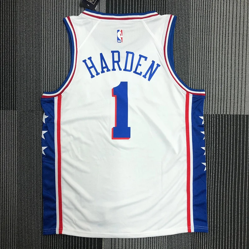 NBA Philadelphia 76ers Basketball Jersey V-neck White #1 HARDEN