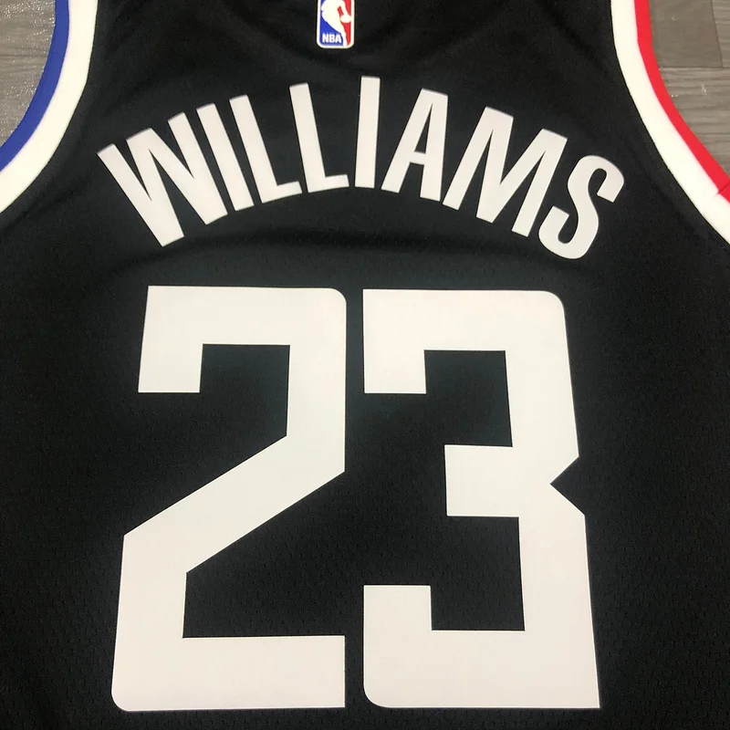 2021 Season NBA Los Angeles Clippers Basketball jersey  city version   Latin   Black  #23   WILLIAMS