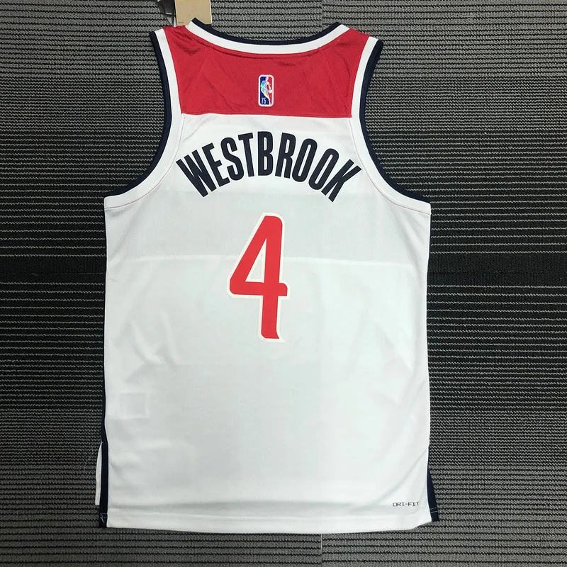 75th anniversary Washington Wizards Basketball Jersey White #4  WESTBROOK