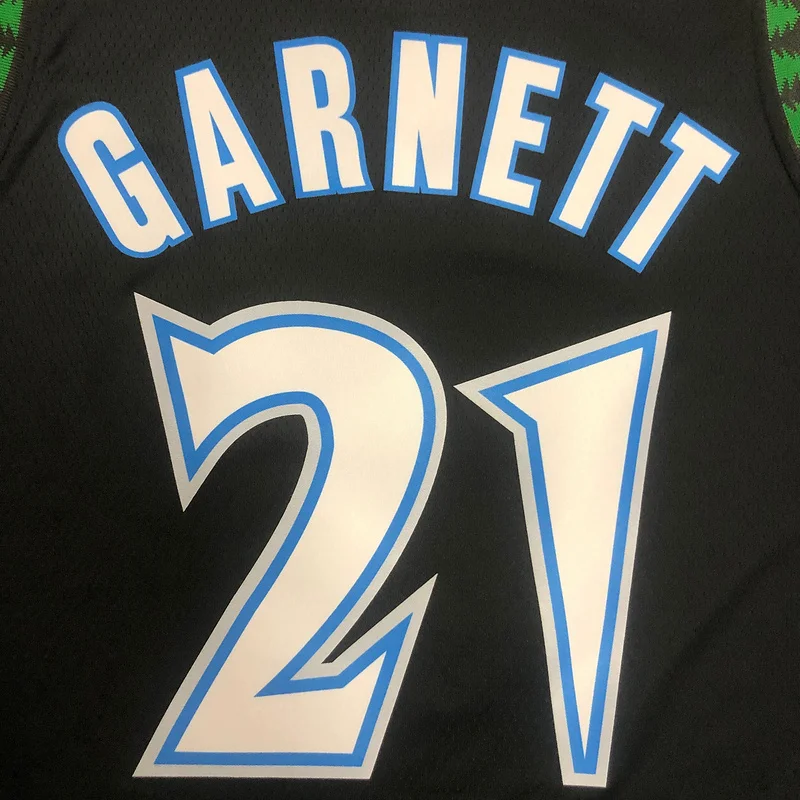 2018 Retro Minnesota Timberwolves Basketball Jersey Black #21 GARNETT