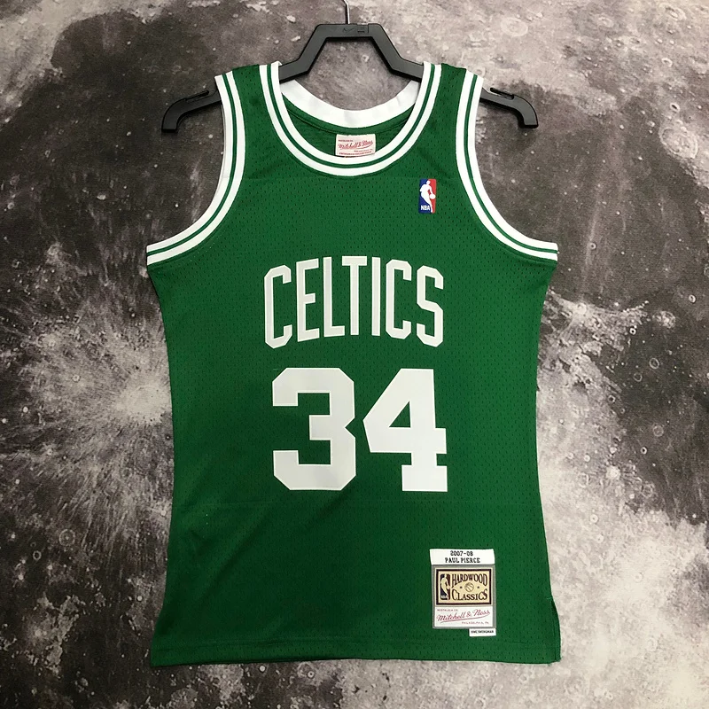 2007 2008 Season MN Hot Print Retro NBA Boston Celtics Basketball Jersey Green #34 PIERCE