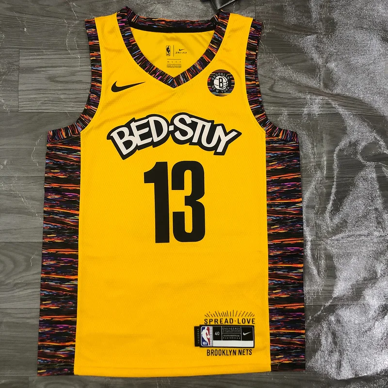 Brooklyn Nets Basketball jersey Commemorative Edition Yellow Camouflage #13 HARDEN