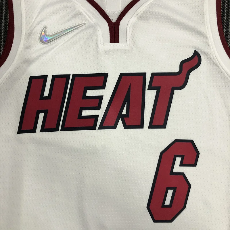 75th anniversary NBA Miami Heat basketball jersey White #6 JAMES