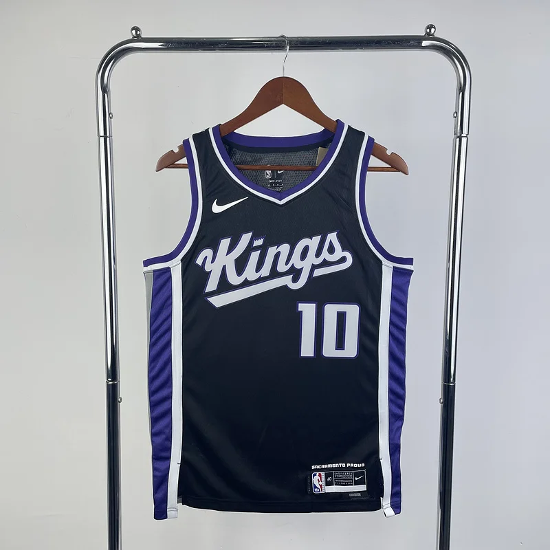 2024 Sacramento Kings Basketball Jersey Aawy Black #10 SABONIS