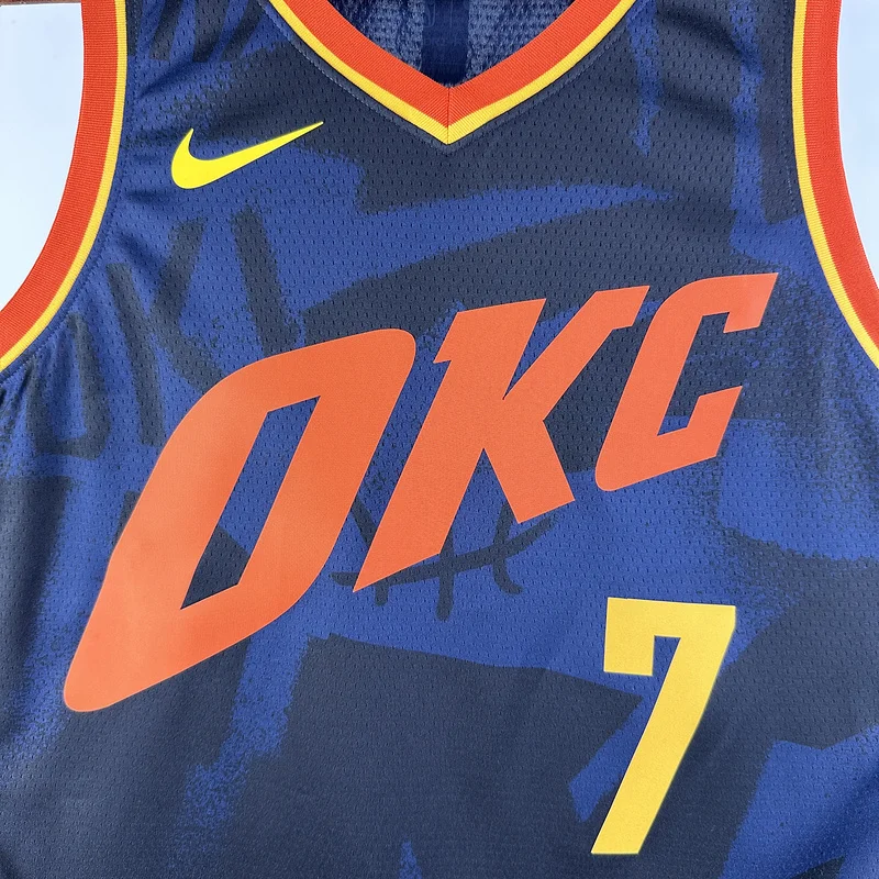 2024 NBA Oklahoma City Thunder Basketball Jersey city version #7 HOLMGREN