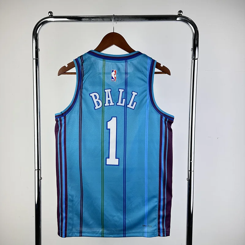 2024  Charlotte Hornets Basketball Jersey   Retro  #1  BALL