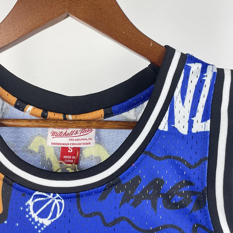 1994 1995 Mitchell Ness Hot Print Retro Orlando Magic Basketball Jersey  Graffiti #1 HARDAWAY