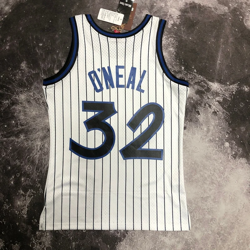 1994 Mitchell Ness Hot Print Retro Orlando Magic Basketball Jersey White #32 ONEAL