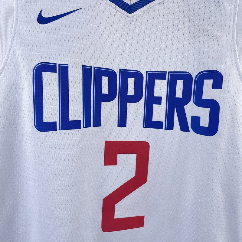 Youth kids Basketball Jersey Los Angeles Clippers White #2 LEONARD