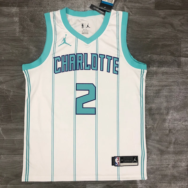 2020 Charlotte Hornets Basketball Jersey   White  #2    BALL