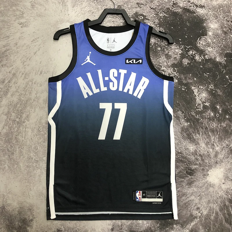 2023 Season NBA Dallas Mavericks basketball jersey All-Star Blue #77 DONCIC