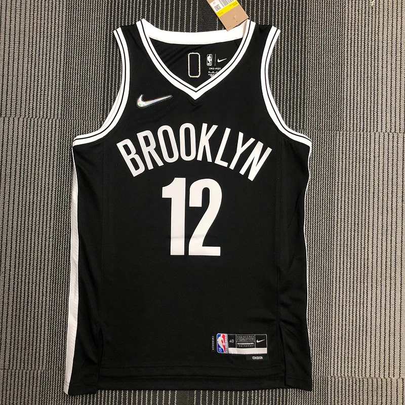 75th anniversary Brooklyn Nets Basketball jersey Black #12 HARRIS