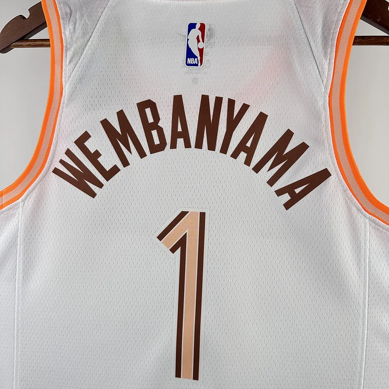 2024 San Antonio Spurs Basketball Jersey city version #1 WEMBANYAMA