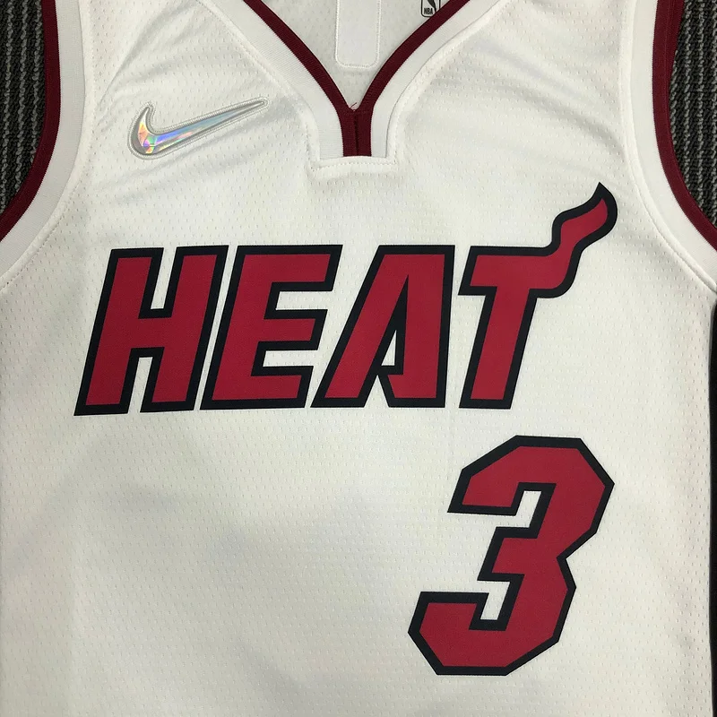 75th anniversary NBA Miami Heat basketball jersey White #3 WADE