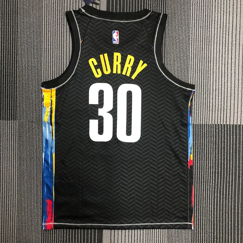 Brooklyn Nets Basketball jersey Graffiti Black #30 CURRY