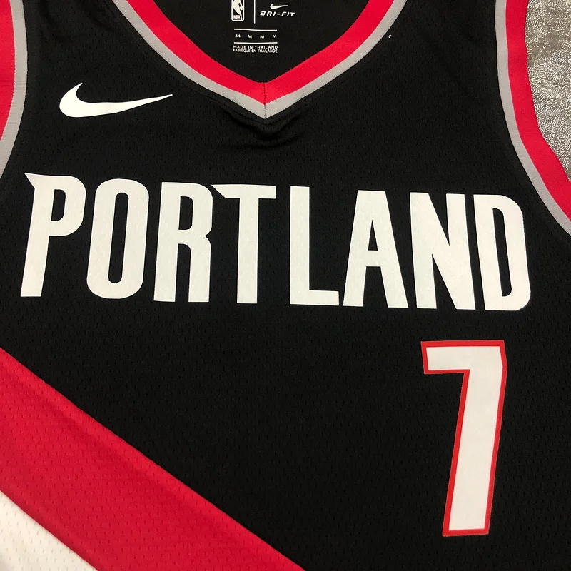 2021 Portland Trail Blazers Basketball Jersey Black #7 ROY