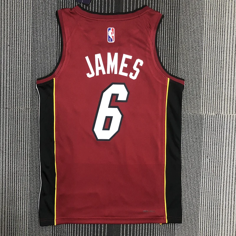 75th anniversary NBA Miami Heat basketball jersey trapeze limited #6 JAMES