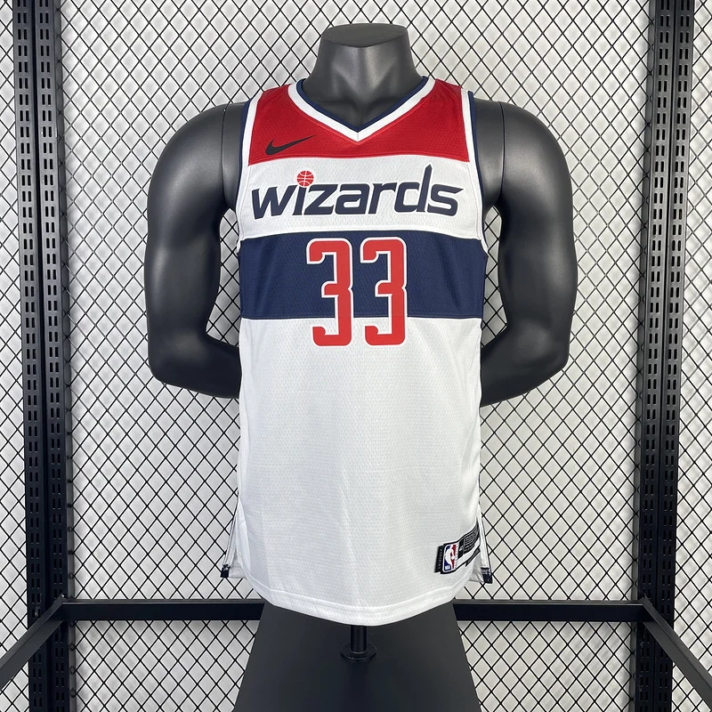 2023  Washington Wizards Basketball Jersey   Home  White  #33    KUZMA