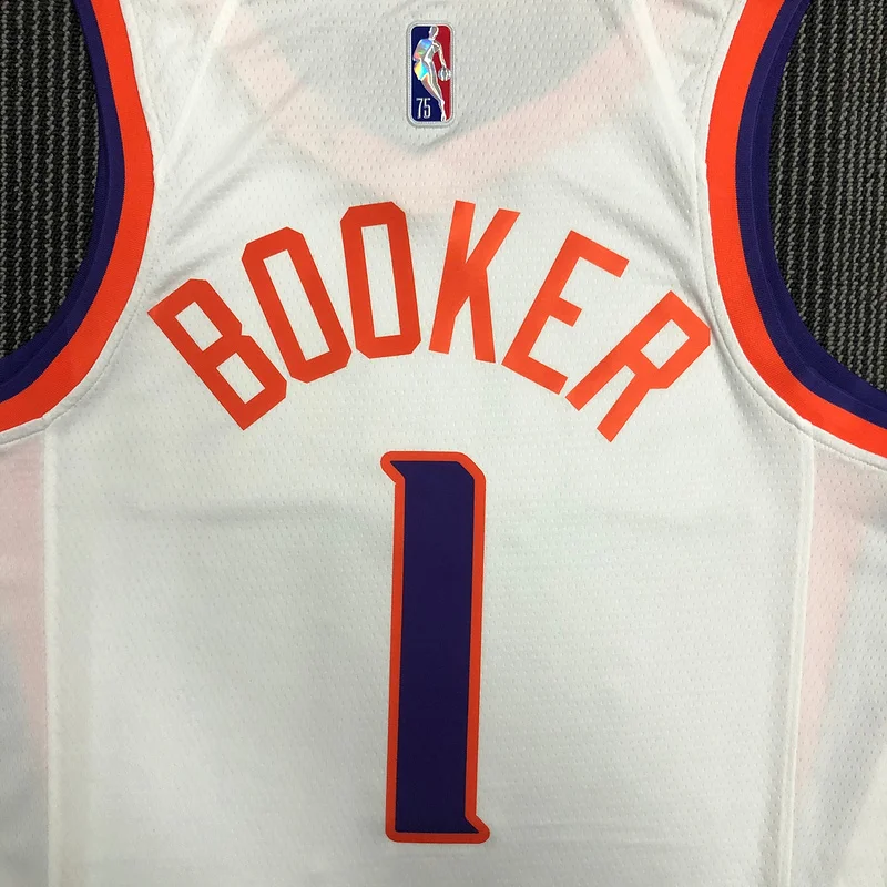 75th anniversary NBA Phoenix Suns Basketball jersey White #1 BOOKER