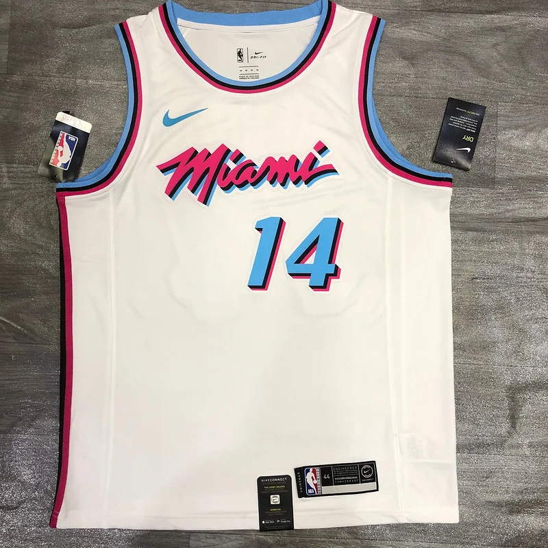 NBA Miami Heat basketball jersey round neck White #14 HERRO