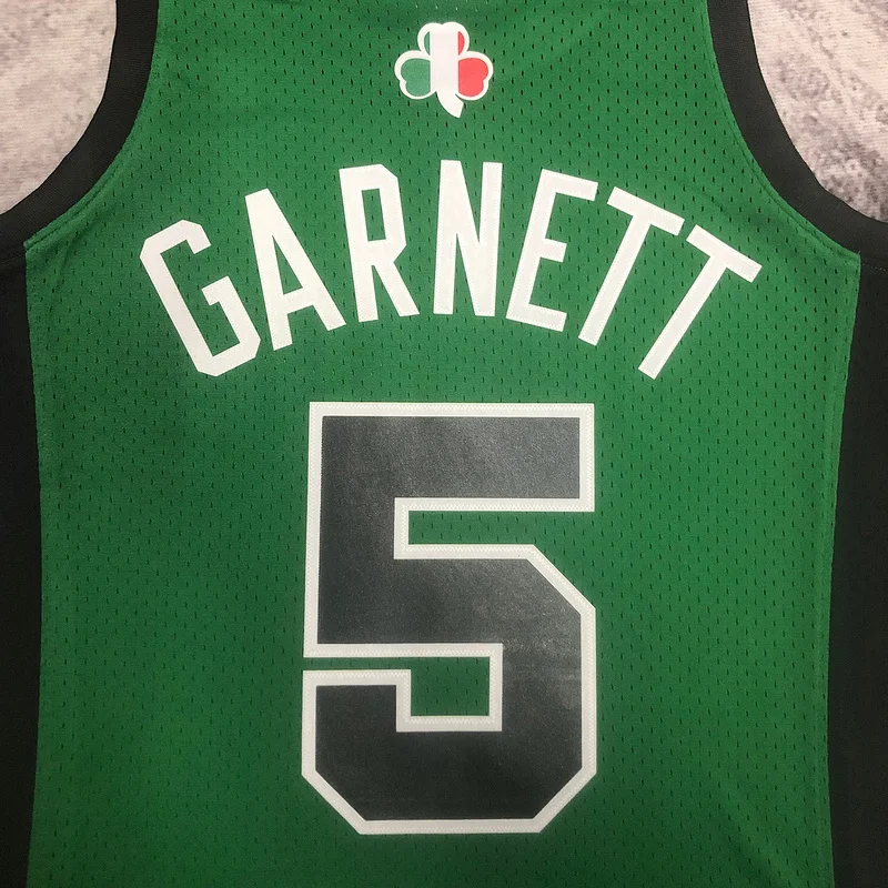 MN Hot Print Retro Boston Celtics Basketball Jersey italian race #5 GARNETT