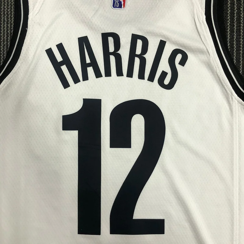 75th anniversary Brooklyn Nets Basketball jersey White #12 HARRIS