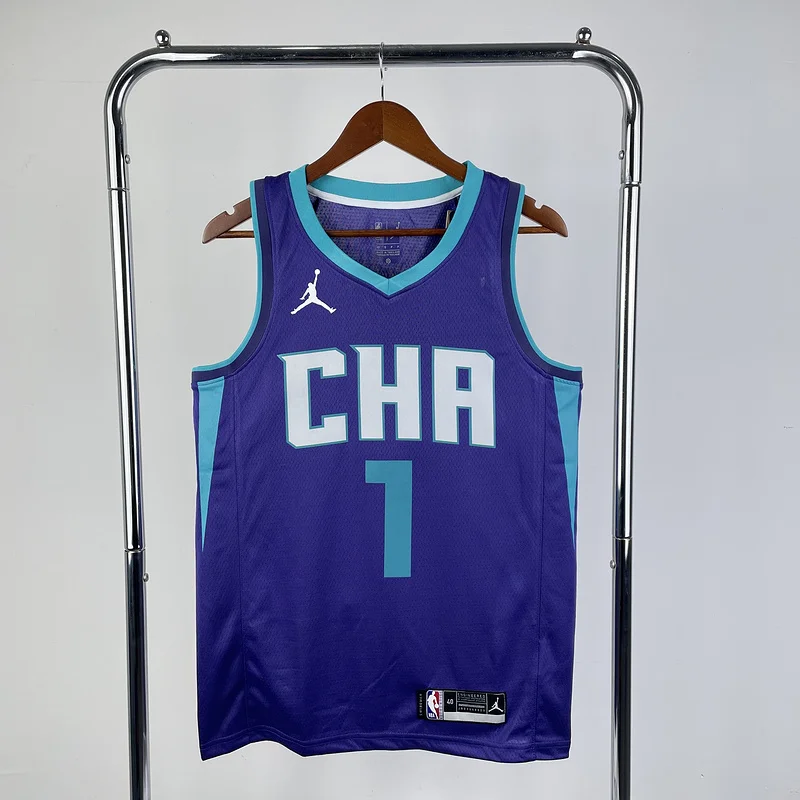 2020  Charlotte Hornets Basketball Jersey  CHA trapeze  limited  #1 BALL