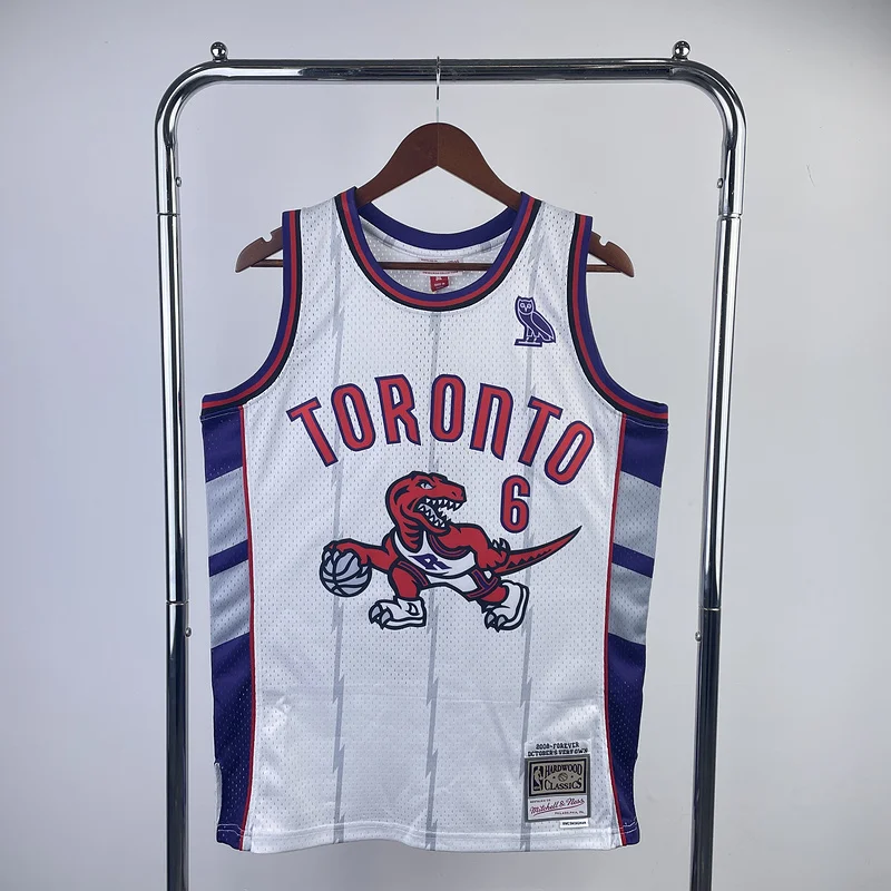 Mitchell Ness Fan Version Hot Print Retro: NBA Toronto Raptors Basketball Jersey White #6