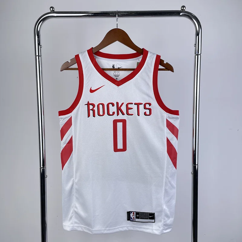 2019 Houston Rockets Basketball Jersey Home White #0 WESTBROOK