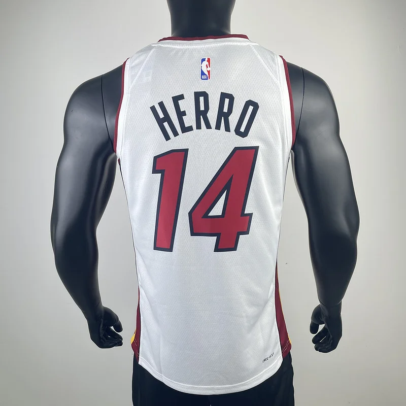 NBA Miami Heat basketball jersey V-neck White #14 HERRO