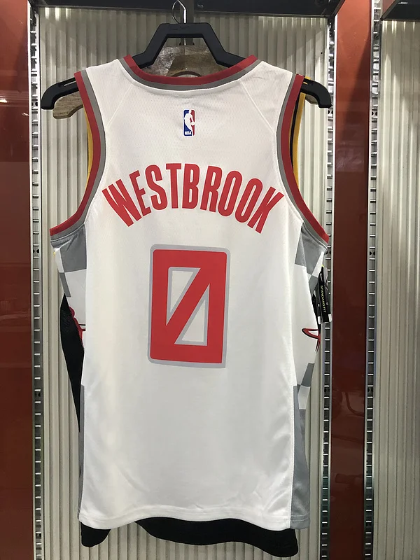 2020 Houston Rockets Basketball Jersey city version White #0 WESTBROOK