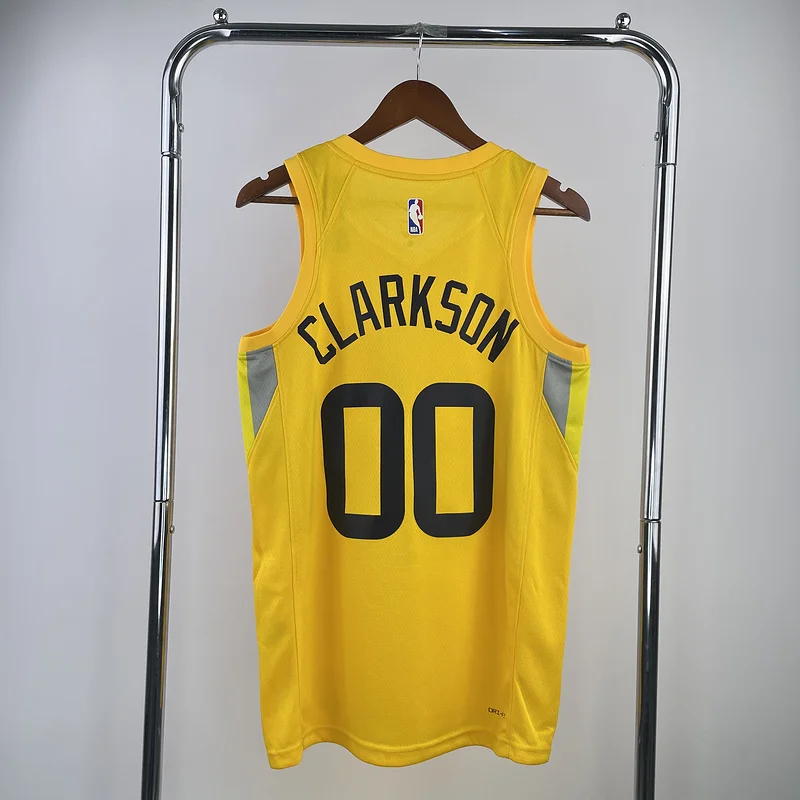 2023 Utah Jazz Basketball Jersey Aawy Yellow #00 CLARKSON