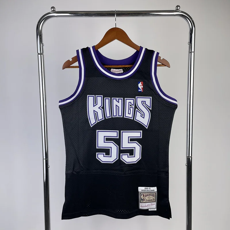 Mitchell Ness Hot Print Retro Sacramento Kings Basketball Jersey 2001 #55 WILLIAMS