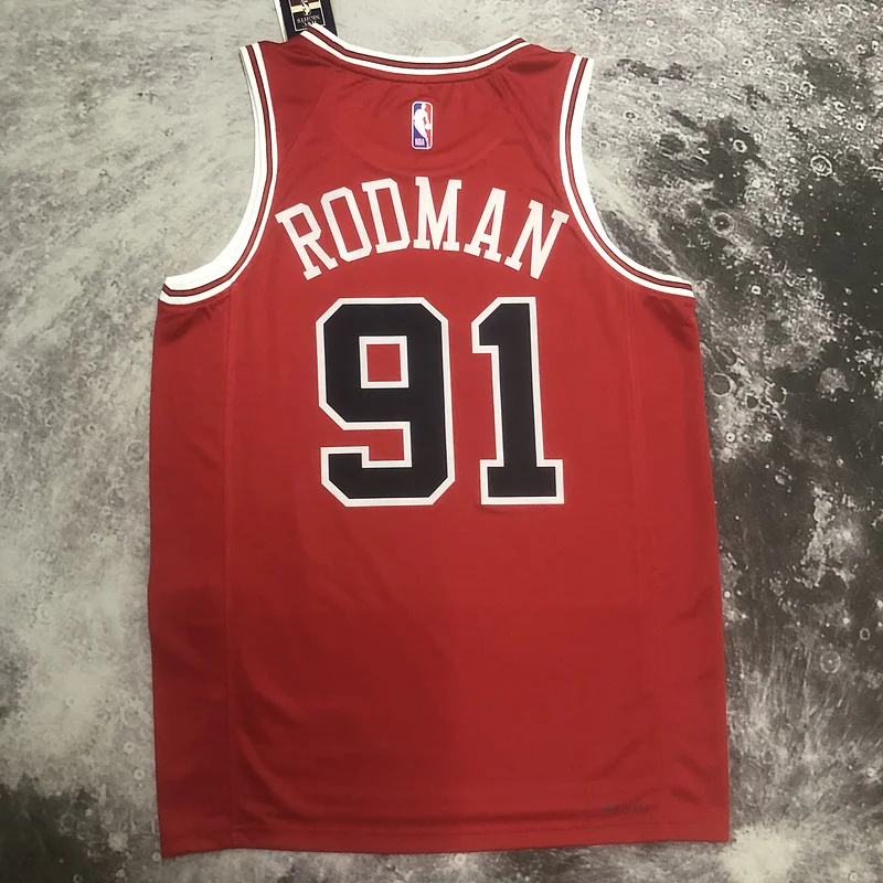 2023 Season NBA Chicago Bulls Basketball jersey red #91 RODMAN