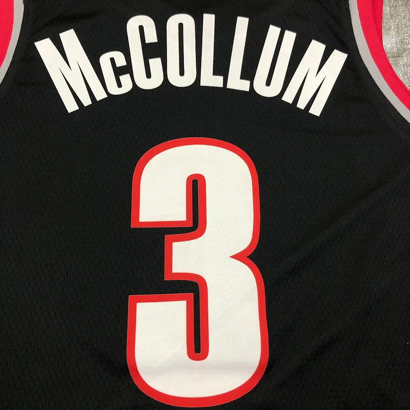 2021 Portland Trail Blazers Basketball Jersey Black #3 McCOLLUM