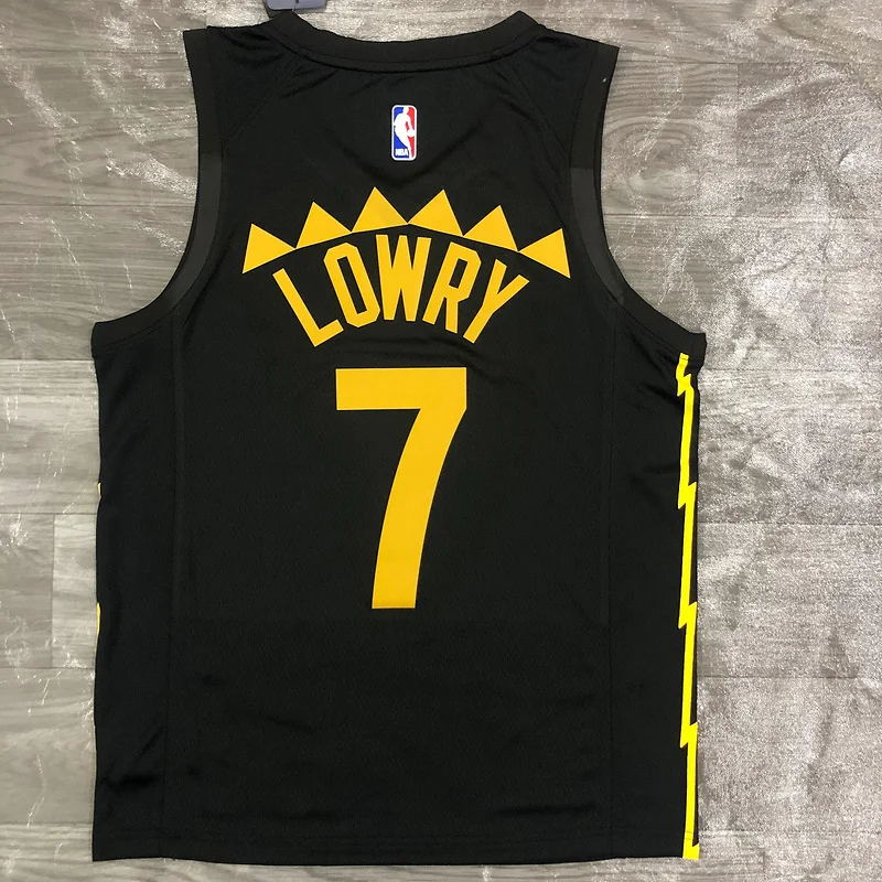 2021 NBA Toronto Raptors Basketball Jersey Black Gold #7 LOWRY