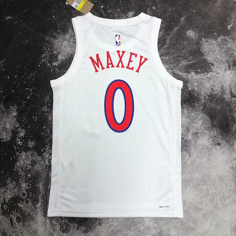 2023 Season NBA Philadelphia 76ers Basketball Jersey city version #0 MAXEY